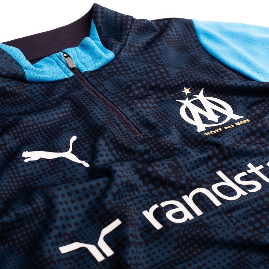 Marseille Training Shirt 1/4 Zip - New Navy/Bleu Azur - Men's-SoccerKits Hub | Buy Soccer Jerseys Online